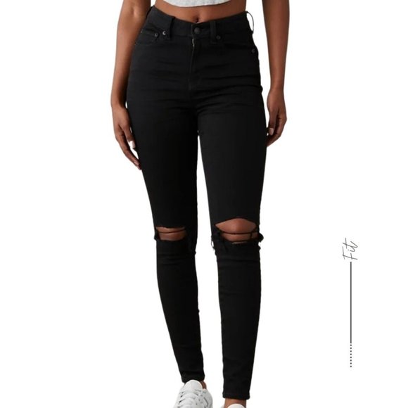 BLACK SUPER HIGH-RISE JEGGINGS - Picture 2 of 10